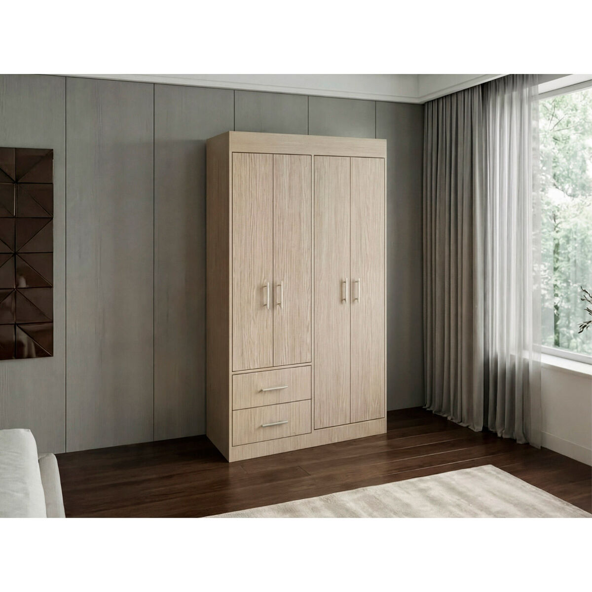 Closet Tuhome Houston 4 Puertas 2 Cajones Cartagena Wengue