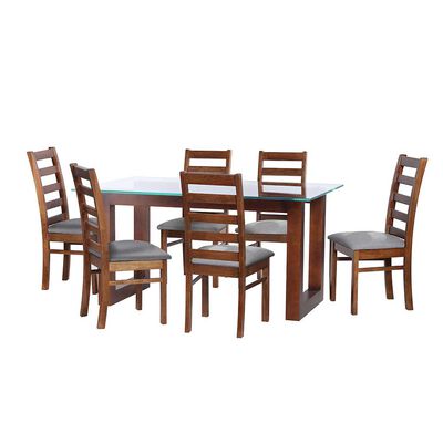 Juego de Comedor Latam Home Pamplona Segovia 6 Sillas Velvet Negro