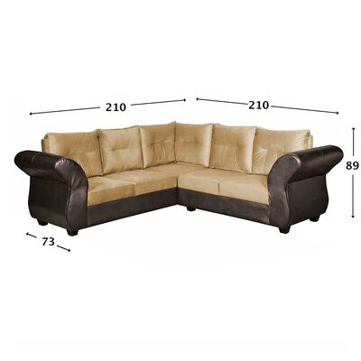 Sofá Seccional Diseño A&M Home Emma Derecho 5 Cuerpos Beige