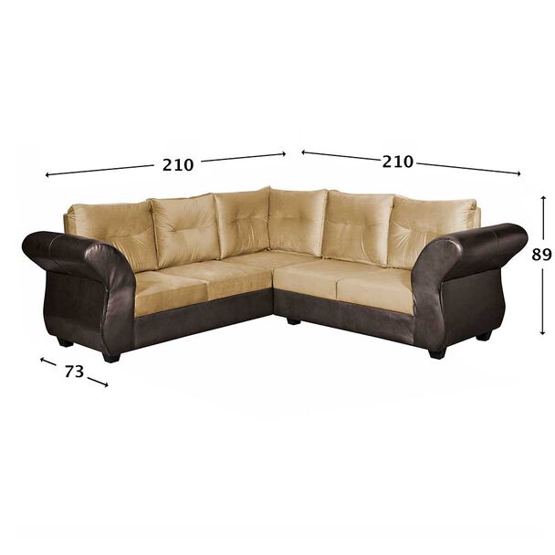 Sofá Seccional Diseño A&M Home Emma Derecho 5 Cuerpos Beige
