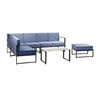 Juego de Terraza Premium Innovamuebles Ulmo Sofá Seccional 6 Cuerpos + Pouf Azul 