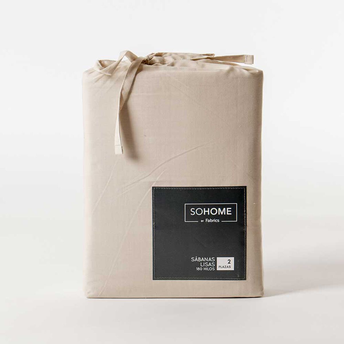 Juego de Sábanas SoHome 180 Hilos 2 Plazas Liso Beige