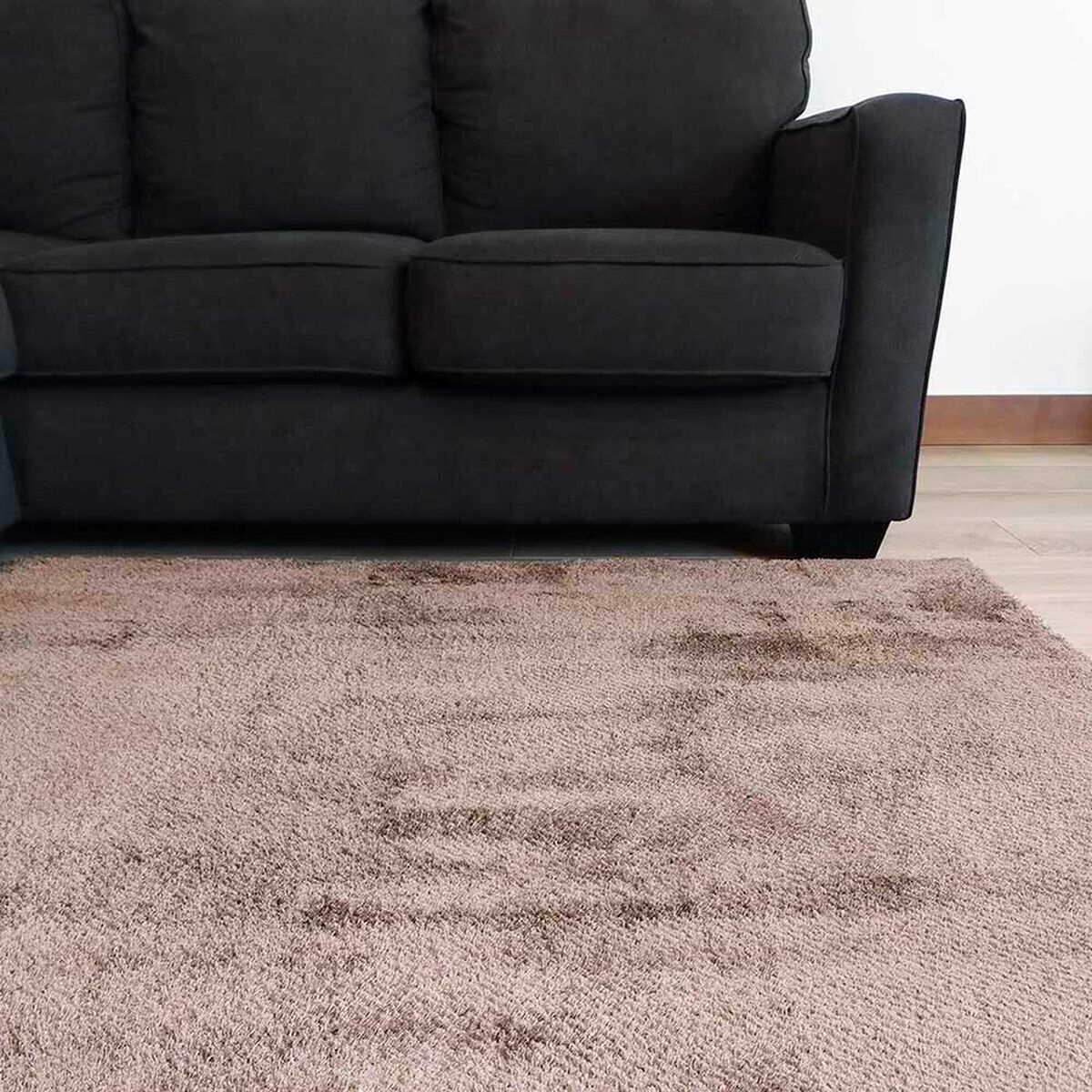 Alfombra Idetex Shaggy Dubai 150 x 200 cm Caf&eacute;