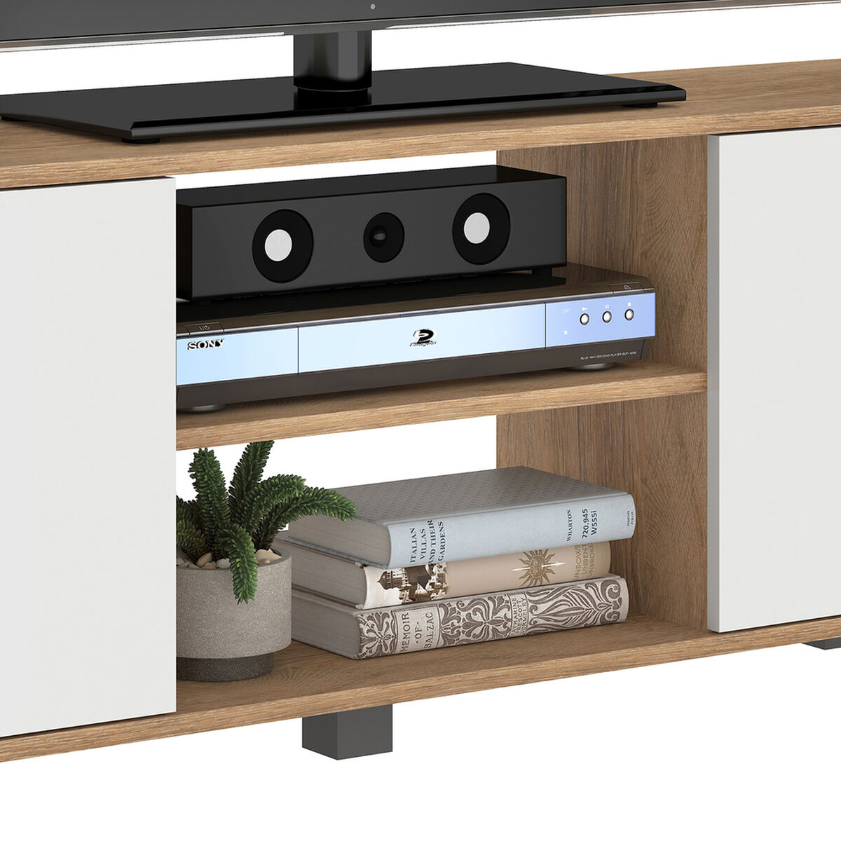 Rack TV Vekkahome Portugal 50 pulgadas Blanco