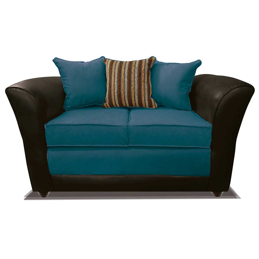 Sofá Elegant Detail Minesota 2 Cuerpos Tela/PU Azul