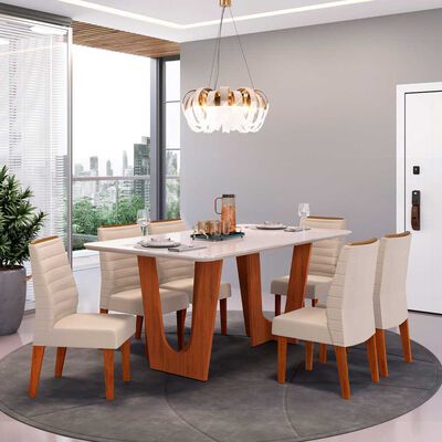 Imagen 1 del producto Juego de Cómedor Altavision Nala 6 Sillas Blanco y Café