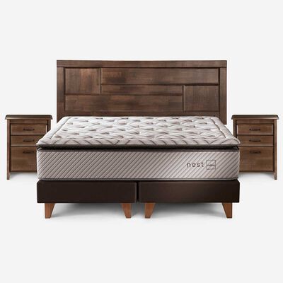 Imagen 1 del producto Cama Europea Rosen King Dolce + Respaldo + 2 Veladores