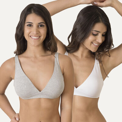 Imagen 1 del producto Pack 2 Sostenes Mujer Flores Blanco