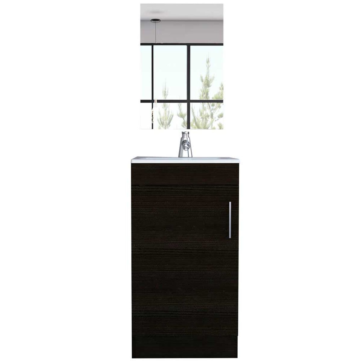 Combo Mueble Lavamanos + Espejo TuHome My Bath Wengue