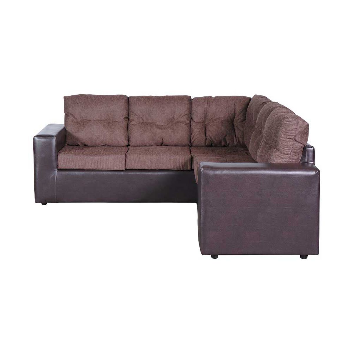 Sofá Seccional Modular Kea Liverpool 5 Cuerpos PU Tela Café