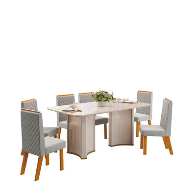 Juego de Comedor Di Poretti Design Liz 6 Sillas Gris