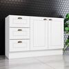 Mueble de Cocina Home Mobili Americana 3 Cajones 2 Puertas Blanco