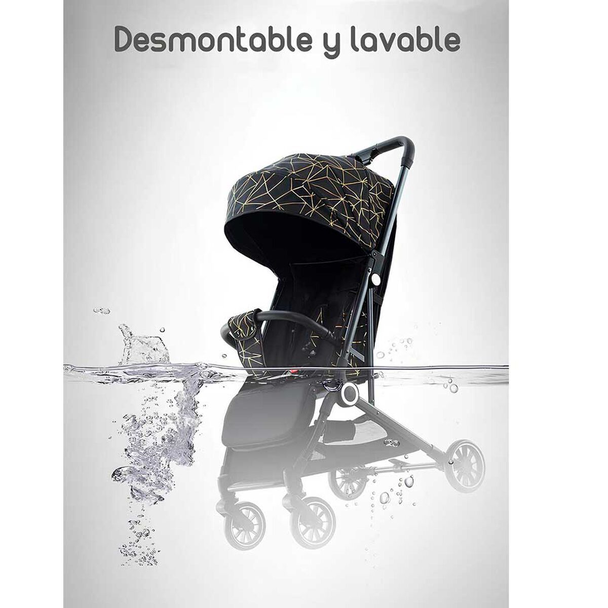 Coche de Paseo Últra Compacto con Accesorios LuBabycas Black