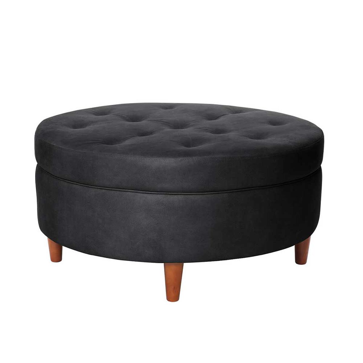 Pouf Latam Home Paris Cuero Kentucky Negro