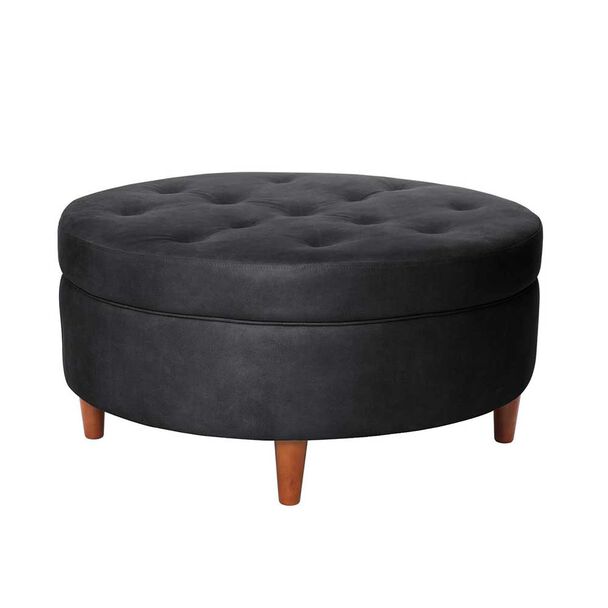 Pouf Latam Home Paris Cuero Kentucky Negro