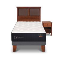Cama Europea CIC 1,5 Plazas Premium + Respaldo + Velador