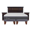 Cama Europea CIC Base Dividida 2 Plazas Ortopedic Advance + Respaldo + 2 Veladores Dublin Chocolate