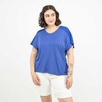 Polera Manga Corta Mujer Extralindas Azul, Crudo, Fucsia, Negro, Oliva