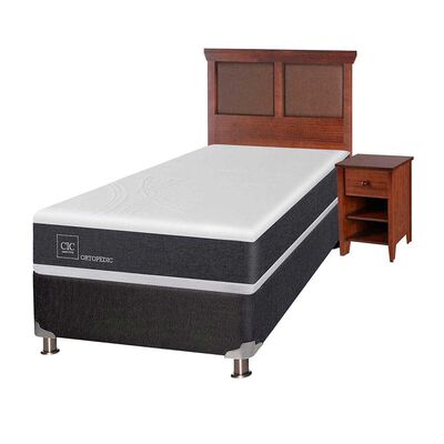 Imagen 2 del producto Box Spring CIC 1,5 Plazas New Ortopedic + Respaldo + Velador New Torino