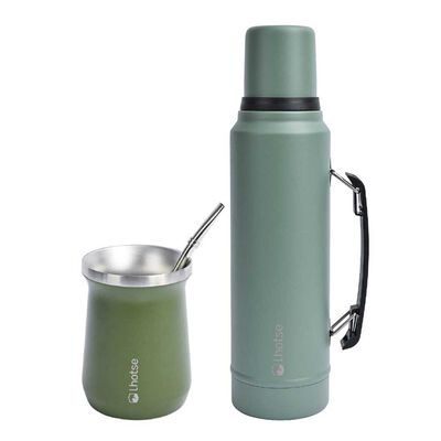 Imagen 1 del producto Termo para Líquido Lhotse Classic 1,3 Litros + Mate Verde