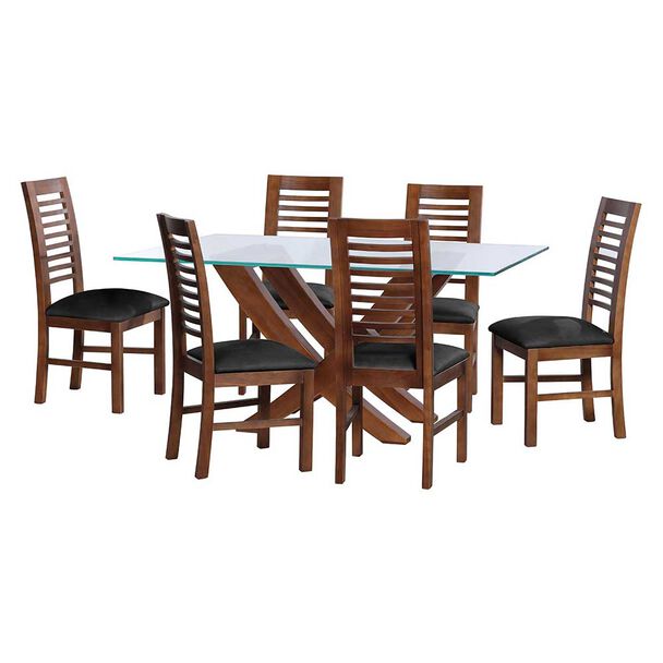 Juego de Comedor Latam Home Alicante 6 Sillas Negro