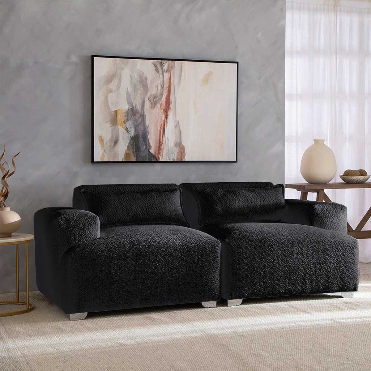 Sof&aacute; Mons Cala Boucle 2 Cuerpos Negro