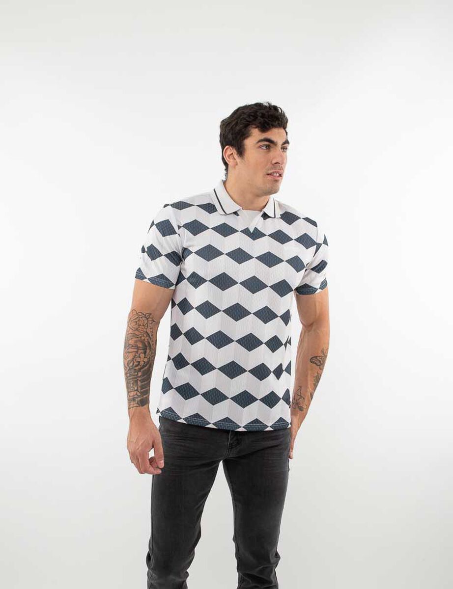 Polera Piqué Con Estampados Hombre Icono