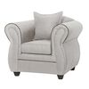 Juego de Living Black Factory Emili Sofá 3 Cuerpos + Dos Sillones 1 Cuerpo Crema