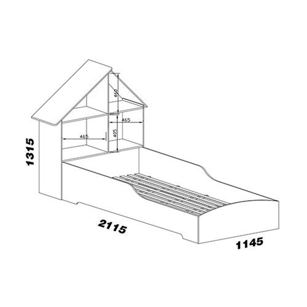 Base Cama Funcional Decocasa 1 Plaza Casinha + Clóset Infantil Rosada