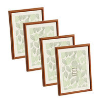 Set X 4 Marco Vgo 10X15 Plástico Simil Madera Café