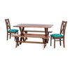Juego de Comedor Latam Home Sevilla Segovia 2 Sillas + 2 Bancas Velvet Turquesa