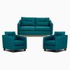 Juego de Living Barra Design Elena Sofá 2 Cuerpos + Dos Sillones 1 Cuerpo Petróleo