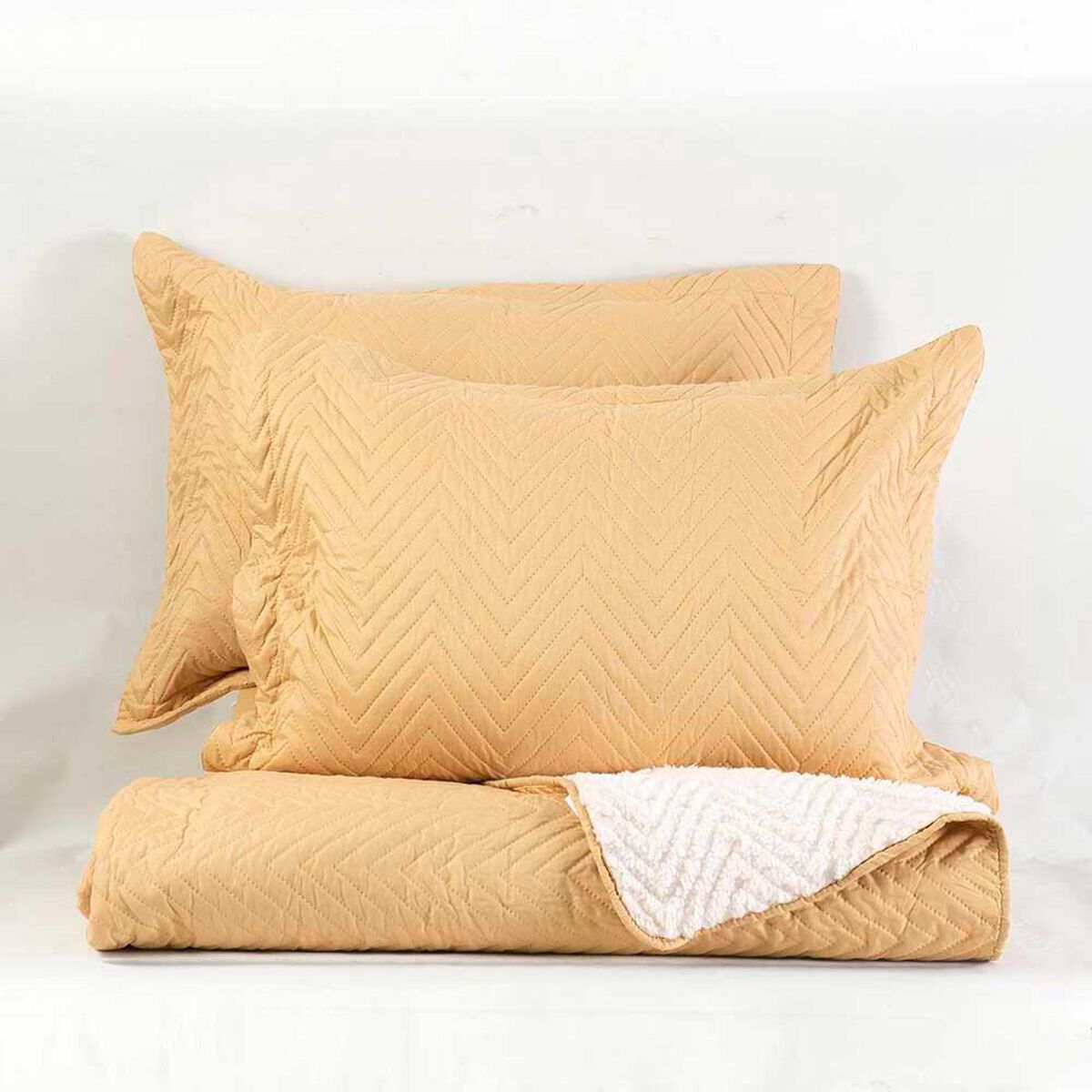 Quilt Sherpa Mashini 1,5 Plazas Liso Amarillo