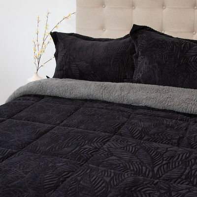 Cubrecama Doral King Negro Outboss Sherpa