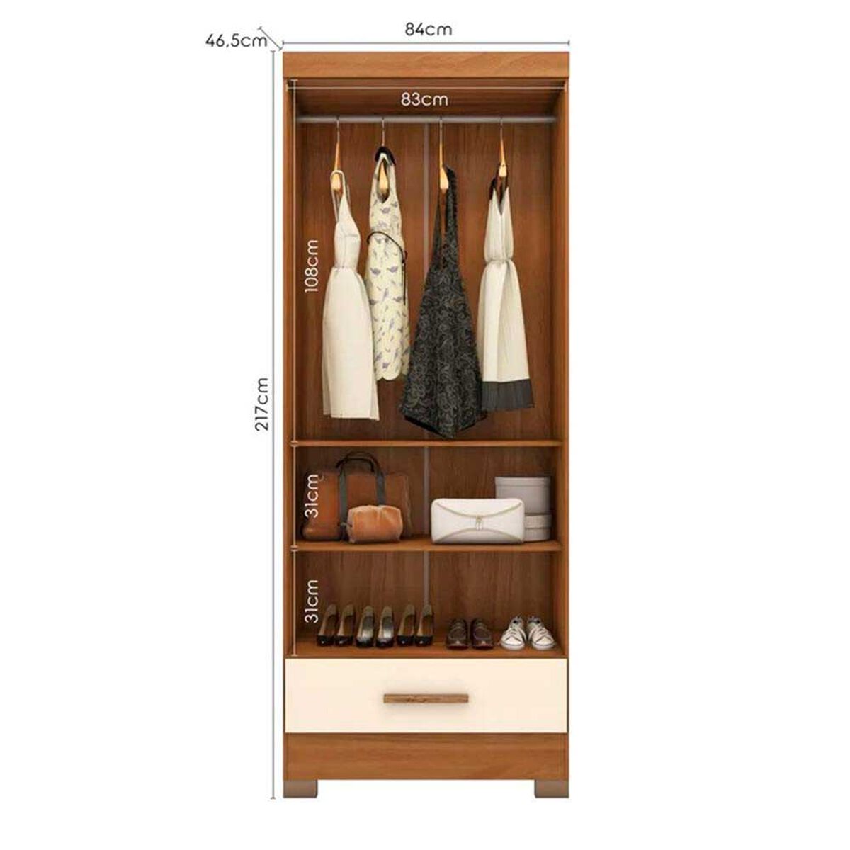 Clóset Altavision Versatile  Puertas 1 Cajones Nature White