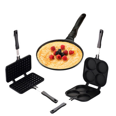 Set 3 Piezas Sartén Wafflera Panquequera y Pancakes Teflón La Soluzione