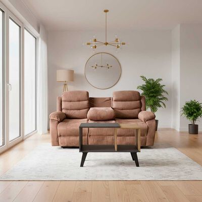 Combo Sof&aacute; Reclinable Casanova York 3 cuerpos Caf&eacute; + Mesa de Centro Gratis