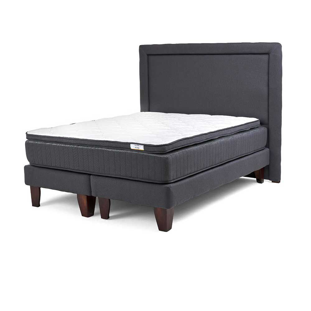 Cama Europea Drimkip Base Dividida King Hybrido + Respaldo