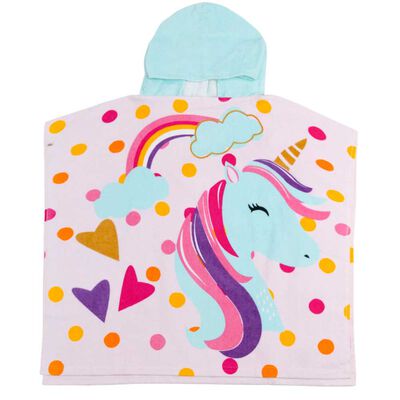 Toalla Poncho de Playa Casanova Kids Unicornio 60 x 120 cm.