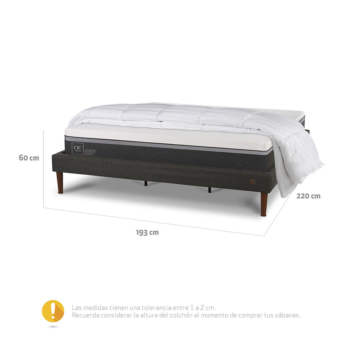 Cama Europea CIC King Ortopedic Advance + Plum&oacute;n
