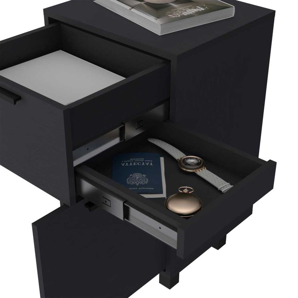 Velador TuHome Secret Z-81 con Cajón Oculto 1 Puerta Wengue