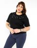Sweater Con Apliques Manga 3/4 Mujer Extralindas