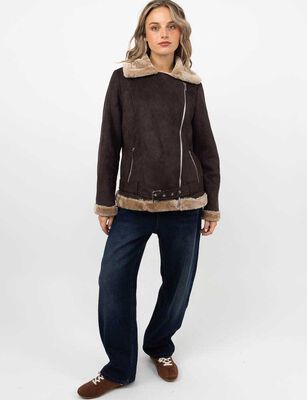 Imagen 2 del producto Chaqueta Aviadora Mujer Icono Cafe, Camel, Negro