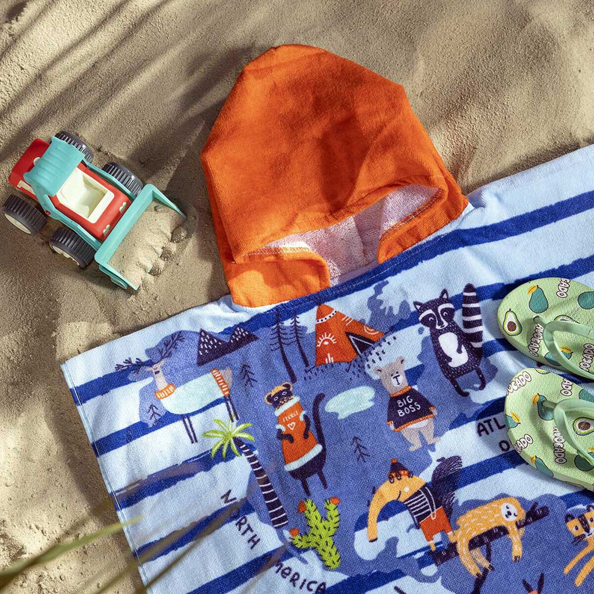 Toalla de Playa Infantil con Capucha Casanova Kids World 60 x 120 cm