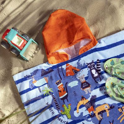 Toalla de Playa Infantil con Capucha Casanova Kids World 60 x 120 cm