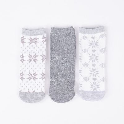 Imagen 1 del producto Pack 3 Calcetines Mujer Icono Gris
