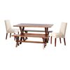Juego de Comedor Latam Home Sevilla Cadiz 2 Sillas + 2 Bancas Lino Blanco