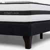 Cama Europea Rosen Super King Driven + Respaldo + Velador Issey Niebla