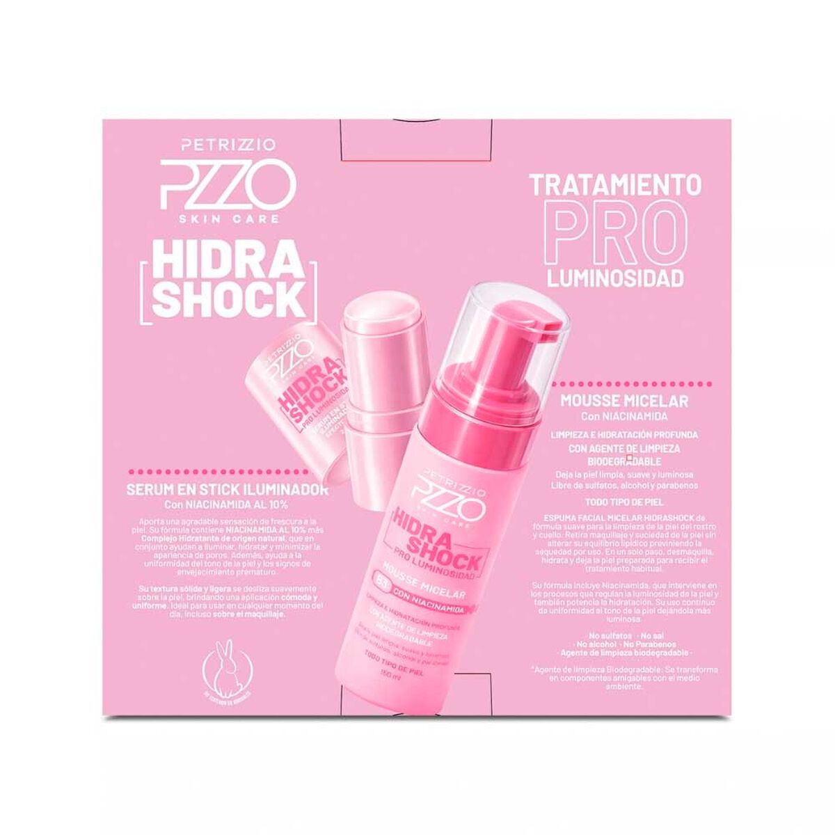 Set Tratamiento Pro Luminosidad Mousse Micelar + Serum Stick Petrizzio