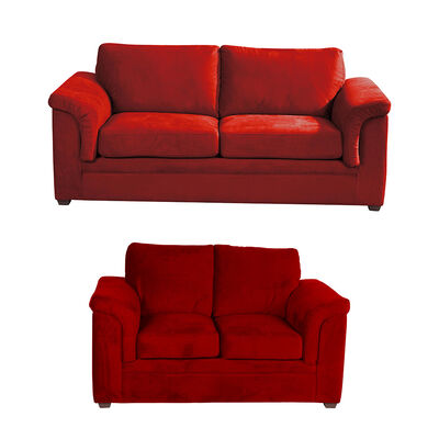 Juego de Living Latam Home Ancona 3 Cuerpos + Sofá 2 Cuerpos Burdeo